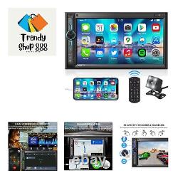 Autoradio double DIN avec Bluetooth Récepteur multimédia pour voiture HD 7 pouces