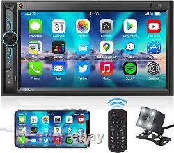 Autoradio double DIN avec Bluetooth Récepteur multimédia pour voiture HD 7 pouces
