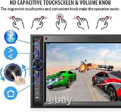 Autoradio double DIN avec Bluetooth Récepteur multimédia pour voiture HD 7 pouces