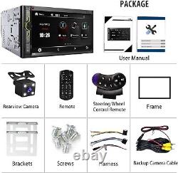 Autoradio double DIN avec Bluetooth Récepteur multimédia pour voiture HD 7 pouces