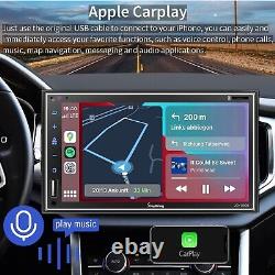 Autoradio double DIN compatible avec Apple Carplay, écran 7' Full HD, radio et caméra de recul