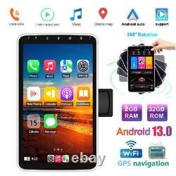 Autoradio double DIN rotatif de 10 pouces avec lecteur radio Android Wifi GPS écran tactile