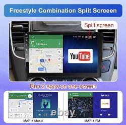 Autoradio double DIN sans fil avec CarPlay et Android Auto, écran tactile ajustable de 10 pouces.