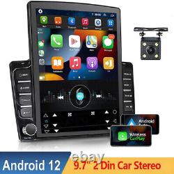 Autoradio double DIN sans fil pour voiture Android 12.0 avec Apple Carplay, radio GPS, navigation Wifi et FM