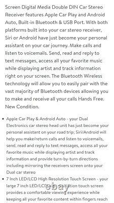 Autoradio double din 7 pouces avec Apple CarPlay, Bluetooth, écran tactile puissant 200 W