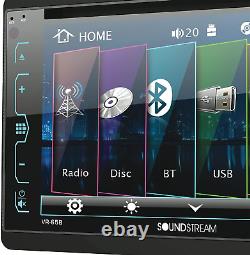 Autoradio encastré VR-65B Double-Din Bluetooth DVD/CD/AM/FM avec écran tactile de 6,2 pouces
