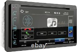 Autoradio encastré VR-65B Double-Din Bluetooth DVD/CD/AM/FM avec écran tactile de 6,2 pouces