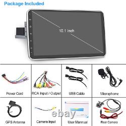 Autoradio simple DIN rotatif 10.1'' Android 13 écran tactile Radio GPS Wifi