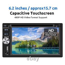 Autoradio stéréo DVD CD à écran tactile double DIN de 6,2 pouces avec caméra FM MIC