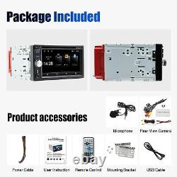 Autoradio stéréo DVD CD à écran tactile double DIN de 6,2 pouces avec caméra FM MIC