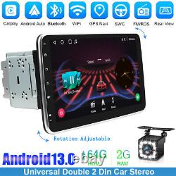 Autoradio stéréo de voiture Carplay Android 13 10.1 écran tactile GPS Double 2Din