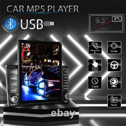 Autoradio stéréo de voiture Double 2DIN 9.5 pouces BT FM USB AUX MP5 Player + kit de caméra arrière 4LED
