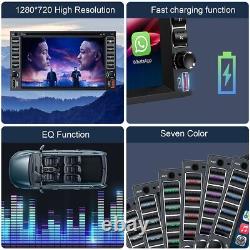Autoradio stéréo de voiture à double DIN avec Bluetooth, Apple Carplay, Android Auto et écran tactile de 7 pouces