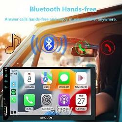 Autoradio stéréo de voiture à double DIN avec récepteur audio Apple Carplay & Android Auto