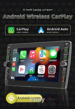 Autoradio stéréo de voiture à écran tactile Android 12 Double DIN 9 pouces avec GPS et caméra