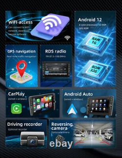 Autoradio stéréo de voiture à écran tactile Android 12 Double DIN 9 pouces avec GPS et caméra