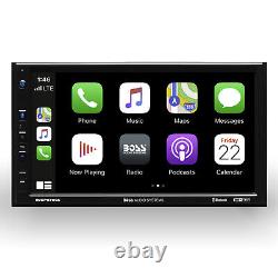 Autoradio stéréo double DIN BOSS avec Apple/Android Car Play, BT, écran tactile 7 pouces pour voiture.