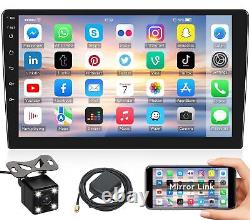 Autoradio stéréo double DIN HD 2.5D de 10,1 pouces, récepteur radio Android à écran tactile