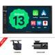 Cam+dvr+7in Double 2din Stéréo De Voiture Intégré Avec Carplay Android Auto 13 Bluetooth