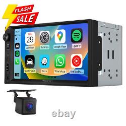 CAM + Double 2DIN 7 Sans fil Apple CarPlay Android Auto Autoradio Récepteur Stéréo