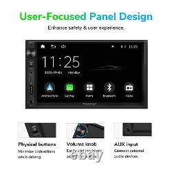 CAM + Double 2DIN 7 Sans fil Apple CarPlay Android Auto Autoradio Récepteur Stéréo