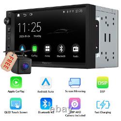 CAM+Eonon Double Din 7 Autoradio stéréo de voiture Bluetooth Android Auto CarPlay GPS Navi