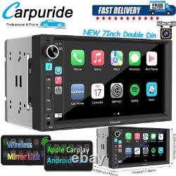 CARPURIDE NOUVEAU Autoradio Double Din 7 pouces sans fil avec Apple Carplay et Android Auto