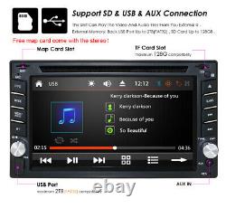 Caméra De Sauvegarde Hd Gps 6.2'' Double 2 Din Car Stereo Radio Lecteur CD DVD Bluetooth