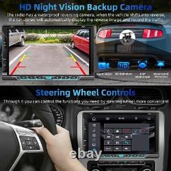Caméra de recul 7'' Double 2Din Autoradio Lecteur CD DVD Bluetooth CarPlay