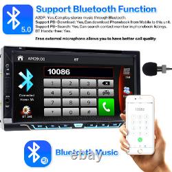 Caméra de recul Radio stéréo de voiture Double 2Din 7'' Lecteur CD DVD Bluetooth CarPlay