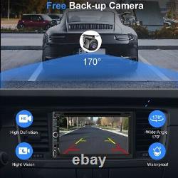 Caméra de recul avec radio Bluetooth tactile Double Din 7 stéréo de voiture avec lecteur DVD CD.