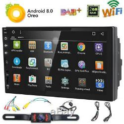 Car Stereo 7 Smart Android 8.0 Wifi Double 2din Lecteur Radio Gps + Caméra De Recul