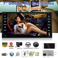 Convient Pour Corolla Double Din Car Stereo 7 Écran Tactile Radio Bluetooth Aux Fm Usb