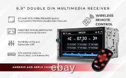 DS18 DDX6.9ML 6.9 Autoradio Double-Din à écran tactile avec Bluetooth USB Mirror Link