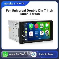 Dasaita unité principale de voiture Double Din de 7 pouces avec CarPlay HD Touchscreen (système d'exploitation Linux)