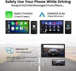 Dasaita unité principale de voiture Double Din de 7 pouces avec CarPlay HD Touchscreen (système d'exploitation Linux)