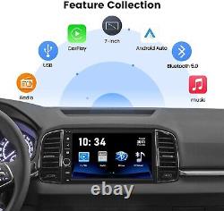 Dasaita unité principale de voiture Double Din de 7 pouces avec CarPlay HD Touchscreen (système d'exploitation Linux)