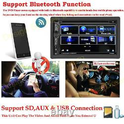 Double 2Din 6.2 Dans Dash Stéréo Voiture DVD CD Lecteur Radio Bluetooth iPod SD/USB TV