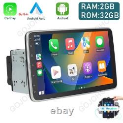 Double 2Din Rotatif 10.1'' Apple Carplay Android 13 Autoradio GPS Wifi