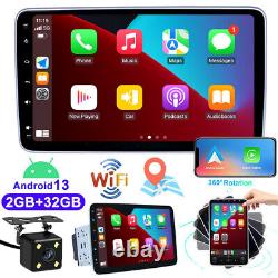 Double 2 DIN 360° Écran tactile rotatif Android 13 Autoradio GPS + Caméra