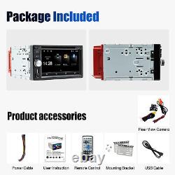Double 2 DIN Lecteur DVD/CD Apple CarPlay Autoradio Écran tactile Radio FM + Caméra