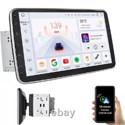 Double 2 DIN Rotatif 10.1 Android 13 Écran Tactile Radio Stéréo de Voiture GPS WIFI