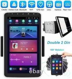 Double 2 DIN Rotatif 10.1 Android 13 Écran Tactile Radio Stéréo de Voiture GPS WIFI
