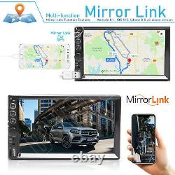 Double 2 Din Car Stereo 7+ Caméra De Secours Écran Tactile Radio Mirror Link Pour Gps