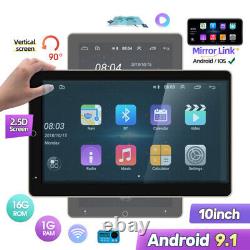 Double 2 Din Rotatif 10.1'' Android 9.1 Gps Wifi Écran Tactile Voiture Stéréo Radio