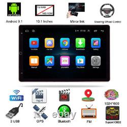 Double 2din 10.1'' Rotation Android 9.1 Touch Quad Car Stereo Radio Gps Wifi Fm