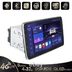 Double 2din 10.1 Rotation Voiture Stereo Radio Android 12 Carplay Gps Dsp 4+32gb