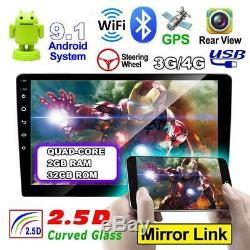 Double 2din 9 Android 9.1 4-core 2 Go + 32 Go Car Stereo Radio Mp5 Gps Wifi