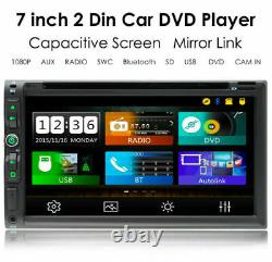 Double 2din In Dash Sony CD Lens 7car Stereo Radio Lecteur DVD Aux Bt Mp3 +cam