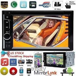 Double Din Car Stereo 6.2 DVD CD À Écran Tactile Radio Miroir Lien Pour Android Et Ios